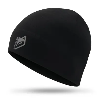 Produktbild von Thermoaktive Wintermütze Reflektierend Für Das Laufen Herren Damen Schwarz S/M Evi Sport Origin8 Premium Mütze 220G/M² Uni Atmungsaktiv Unter Helm