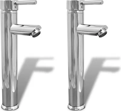 Produktbild von "im Angebot" Bad-Wasserhahn Mischbatterie 2 Stk. Chrom - Waschbeckenstöpsel CC1889