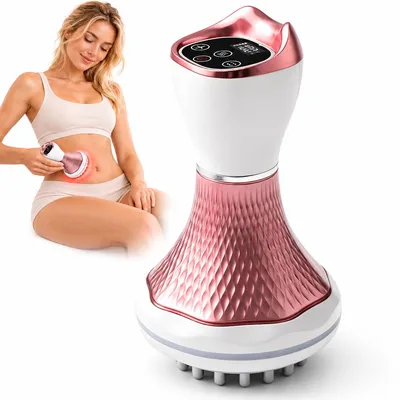 Produktbild von Elektrisches Körpermassagegerät, EMS Massagebürste mit Wärmefunktion, 35 Stufen Vibrationsmassage, kabellos mit 3000mAh Akku, USB-C Ladegerät, für Körperpflege und Entspannung