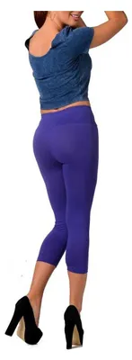 Produktbild von Leggings 3/4  Hoher Bund Baumwolle; Violett M/38