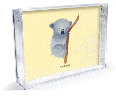 Produktbild von Mr. & Mrs. Panda Bilderrahmen Koalabär - Gelb Pastell - Geschenk, Koala, Träumen, dekoartikel, Bär, Lustige Sprüche, schlafen, Schlafzimmer, Deko-Bilderrahmen, Fotorahmen