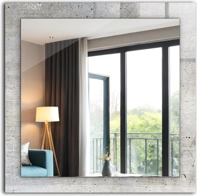 Produktbild von Bedruckter Spiegel - Wandspiegel - Dekorativer - Modern - 60x60 cm - Rissige Betonwand