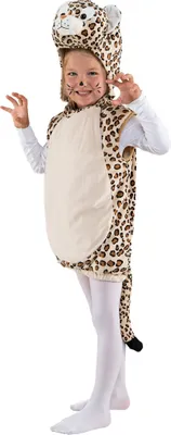 Produktbild von O5402-104 Kinder Leopard Weste mit Kaputze Panter Gr.104