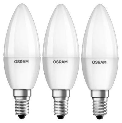 Obrázok produktu pre Žiarovka OSRAM LED VALUE CLB40 E14 4,9W/840 3balenie BASECLB40 sviečka