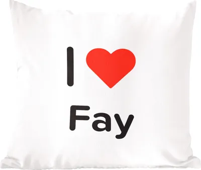 Produktbild von MuchoWow® Zierkissen Sofakissen Wohnzimmer Dekokissen 45x45 cm Ich liebe - Fay - Mädchen - Schlafpolster - Polster für das Sofa