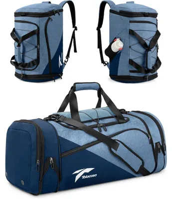 Produktbild von Sporttasche Rucksack 45-63L erweiterbar mit Schuhfach Nassfach Laptopfach Blau