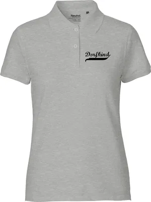 Produktbild von Huuraa Damen Polo Shirt Dorfkind Vintage L Sport Grey Bio Baumwolle Fairtrade Poloshirt Geschenkidee