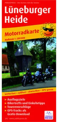 Obrázok produktu pre Motocyklová mapa Lüneburskej vresoviny v mierke 1 : 200 000