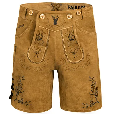 Obrázok produktu pre PAULGOS pánske tradičné kožené nohavice krátke - HK3 - pravá koža - dostupné v 2 farbách - veľkosť 44 - 60