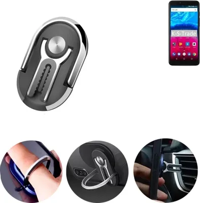 Produktbild von K-S-Trade 3in1 Smartphone-Ring Handy-Ring kompatibel mit Archos Core 57S Fingerhalterung  Handyring Tischständer Lüftungsgitter-Halterung Tisch