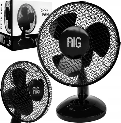 Produktbild von Leistungsstarker Oszillierender Tischventilator 23W Leise Zweistufig Regelbar Schwarz
