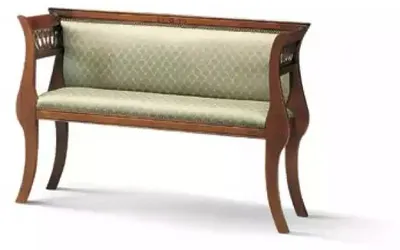 Zdjęcie produktu dla Ławka Klasyczna designerska ławka do salonu tapicerowana brązowa