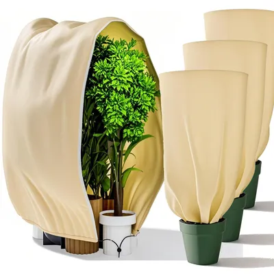 Zdjęcie produktu dla Ochrona roślin na zimę, 3 sztuki, osłony przeciwmrozowe o wymiarach 180 x 120 cm, oddychające i odporne na rozdarcia