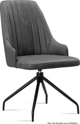 Produktbild von Esszimmerstuhl drehbar (6er-Set) Doreen 52x91x60 Schwarz/Grau