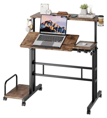 Produktbild von Schreibtisch, höhenverstellbar, mit Rollen, 67 cm bis 115 cm