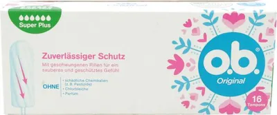 Zdjęcie produktu dla o.b. 127106001 o.b. Tampons Original Super Plus Größe normal für sehr starke Periode, 16 St.