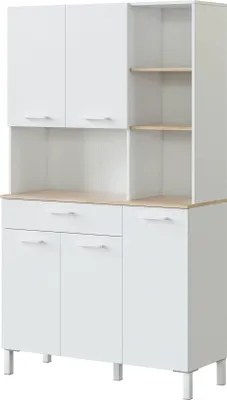 Image de Abbaio - Buffet, 108x40x186h cm Blanc, un Tiroir