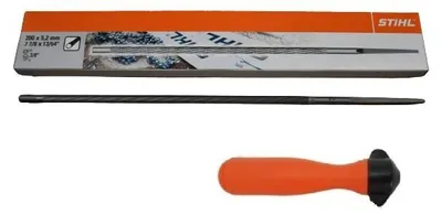 Produktbild von STIHL Rundfeile 5,2 x 200 mm (6 Stück) 56057715206 mit kunststoff Feilenhalter