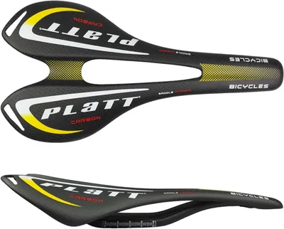 Image de Selle de vélo, 280x150 mm, en fibre de carbone, 120 g, finition mate 3K, couleur jaune, pour vélo de course