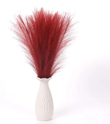 Produktbild von Pampasgras, 55 cm, Pampasgras-Dekoration, Trockenblumen-Dekoration, künstliches Pampasgras für die Heimdekoration (burgunderrot, 20 Stück)