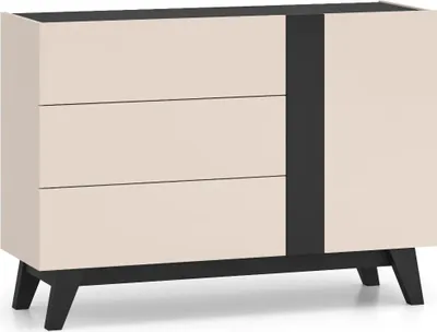 Zdjęcie produktu dla Komoda FREYA 04 1D3S 120 kaszmirowa/czarna