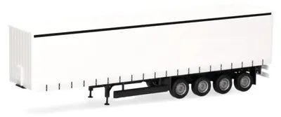 Produktbild von Herpa 077118 - 1:87 Gardinenplanenauflieger 4achs, weiß - Neu