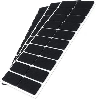 Produktbild von 60 selbstklebende Filzgleiter in Schwarz, 20x40 mm, rechteckig