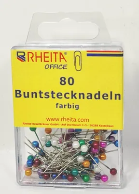 Image de 80 épingles à tête colorée