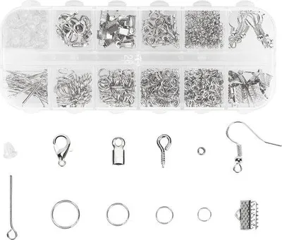 Produktbild von Famanu Schmuckset 800 Bastelaccessoires für DIY Schmuck und Reparatur - Silber