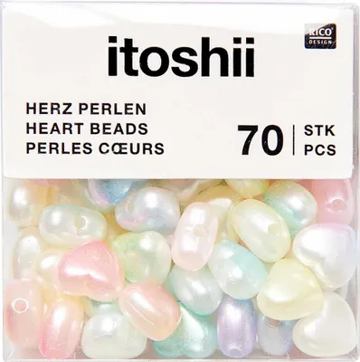 Produktbild von itoshii Perlen, Herzen, 70 Stück Rainbow Pearl Mix