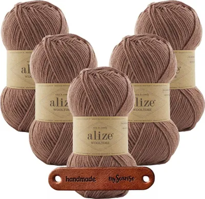 Produktbild von 5 x ALIZE WOOLTIME 581 Ruby Chocolate mit Label