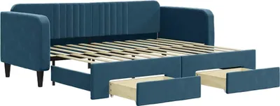 Obrázek produktu pro vidaXL Rozkládací postel se zásuvkami Modrá 90x200 cm Velvet