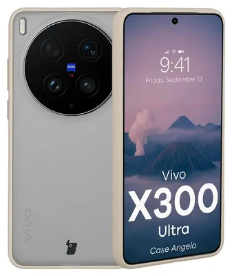 Produktbild von Handyhülle für Vivo X300 Ultra, Bizon Case Angelo, Semitransparent mit beigem Rahmen