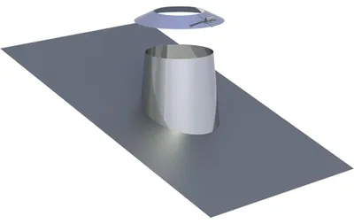 Produktbild von Jeremias DW-FU Dachdurchführung 130mm 16-25 Grad Bleirand Wetterkragen 150mm für Edelstahl Abgassystem doppelwandig