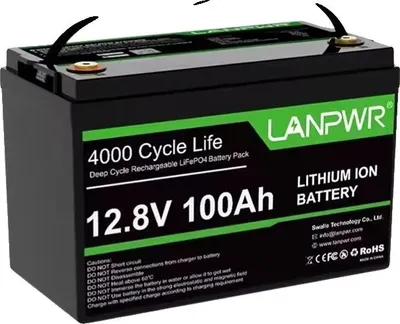 Produktbild von Energiespeicherbatterie, 100Ah Kapazität, IP65 wasserdicht, LANPWR 12.8V 100AH