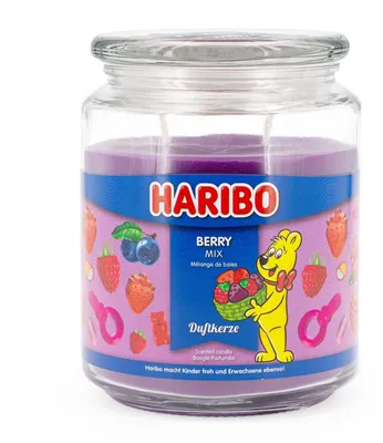Image de Grande bougie parfumée dans un pot en verre - parfum sucré
