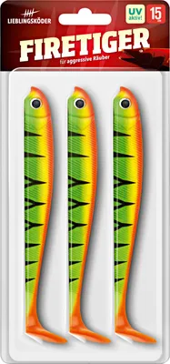 Produktbild von Lieblingsköder 15cm - 3 Gummifische, Farbe Lieblingsköder:Firetiger