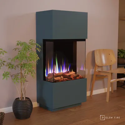 Produktbild von Glow Fire Elektrokamin 'PR11' in LED Standkamin in weiß mit Heizung (1500 W) | HxBxT: 130x61,5x40cm