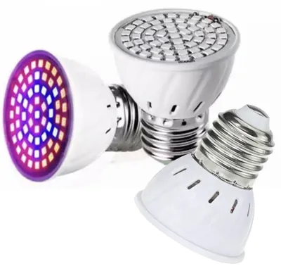 Zdjęcie produktu dla Lampa LED E27 z 54 diodami LED - Lampa LED GROW - Do wzrostu i kwitnienia - Zestaw 3 sztuk