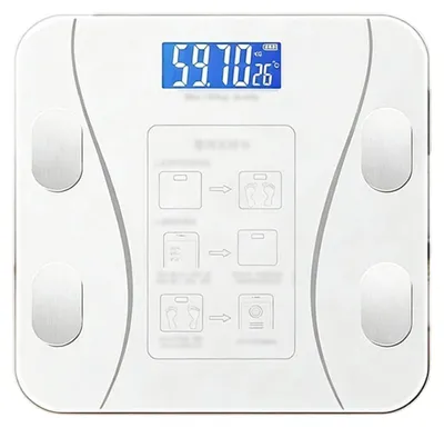 Produktbild von Digitale Badezimmerwaage zur Körpergewichtsmessung, Bluetooth-fähige Smart-Waage, professionelle, hochpräzise digitale BMI-Waage (Batterien nicht enthalten)