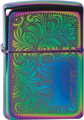 Produktbild von Zippo Venetian Spectrum Sturmfeuerzeug aus Metall in Silber, windfest und nachfüllbar