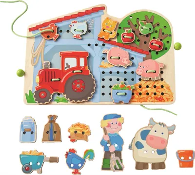 Produktbild von HABA Fädelspiel Bauernhof (Kinderspiel)