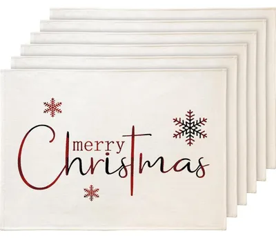 Productafbeelding van Servetringen, kerstthema, set van 6, rood, vaatwasmachinebestendig, 30x45 cm