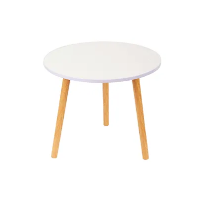 Produktbild von Couchtisch Beistelltisch kleiner Tisch Kaffeetisch 50x50cm rund weiß