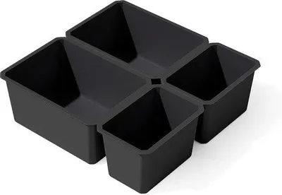 Produktbild von Famanu Organizer für Badezimmerlade - Praktische Aufbewahrung - Set von 4 - Antracietgrau