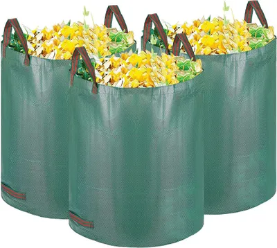 Produktbild von 3x Gartenabfallsack Laubsack Gartensack mit Griffen - Laubsack Rasensack Abfallsack Müllsack Gartenabfallsack 500L