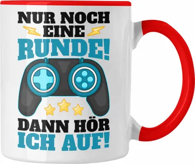 Produktbild von Trendation - Gamer Tasse Geschenk Jungen Zocker Mitbringsel Männer Tassen Zocken Gaming Geschenkideen Kinder PC Zubehör Spruch Lustig (Rot)