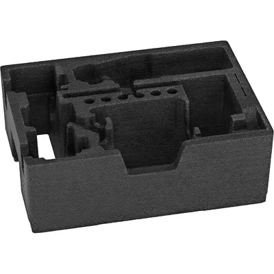 A black foam insert for organizing tools.