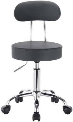 Obrázok produktu pre Ergonomická kancelárska stolička – umelá koža – otočná o 360 stupňov – nastaviteľná výška – pohodlná – sivá