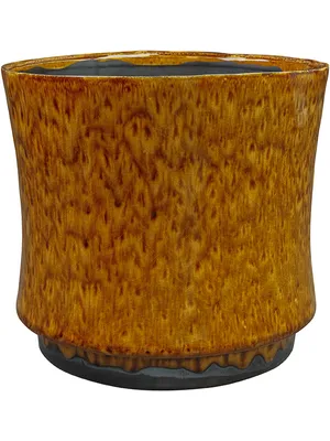 Produktbild von Ter Steege Blumentopf, glasiert, gelb-karamellfarben, D 21 cm, H 20 cm, Éffnung 18,5 cm